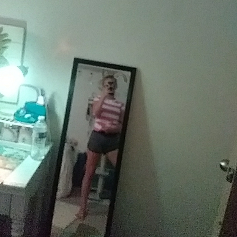 Pink and white kids tee